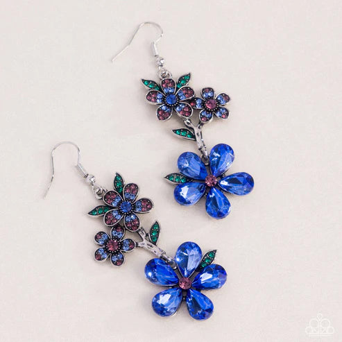 Paparazzi Breathtaking Bloom - Blue Earrings - September