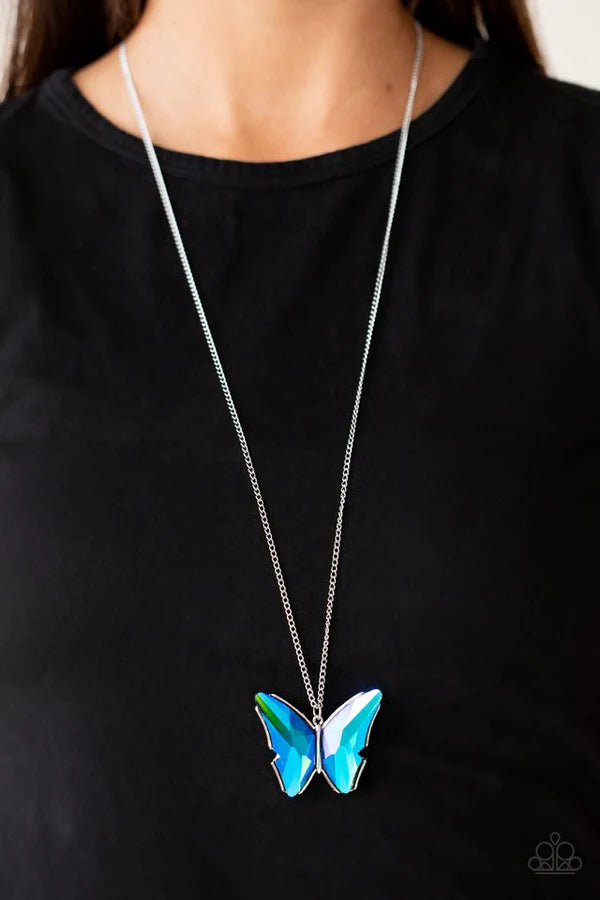 Paparazzi The Social Butterfly Effect - Blue Necklace