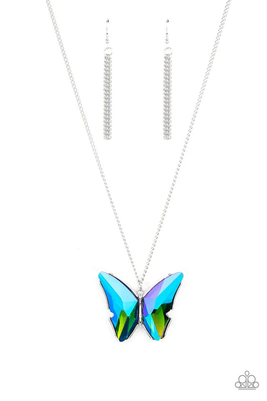 Paparazzi The Social Butterfly Effect - Blue Necklace