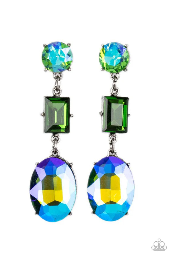A Finishing Touch Extra Envious - Green Earrings