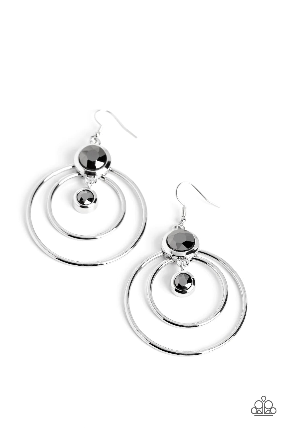 Silver Earrings Hoop - Paparazzi Dapperly Deluxe Paparazzi jewelry image