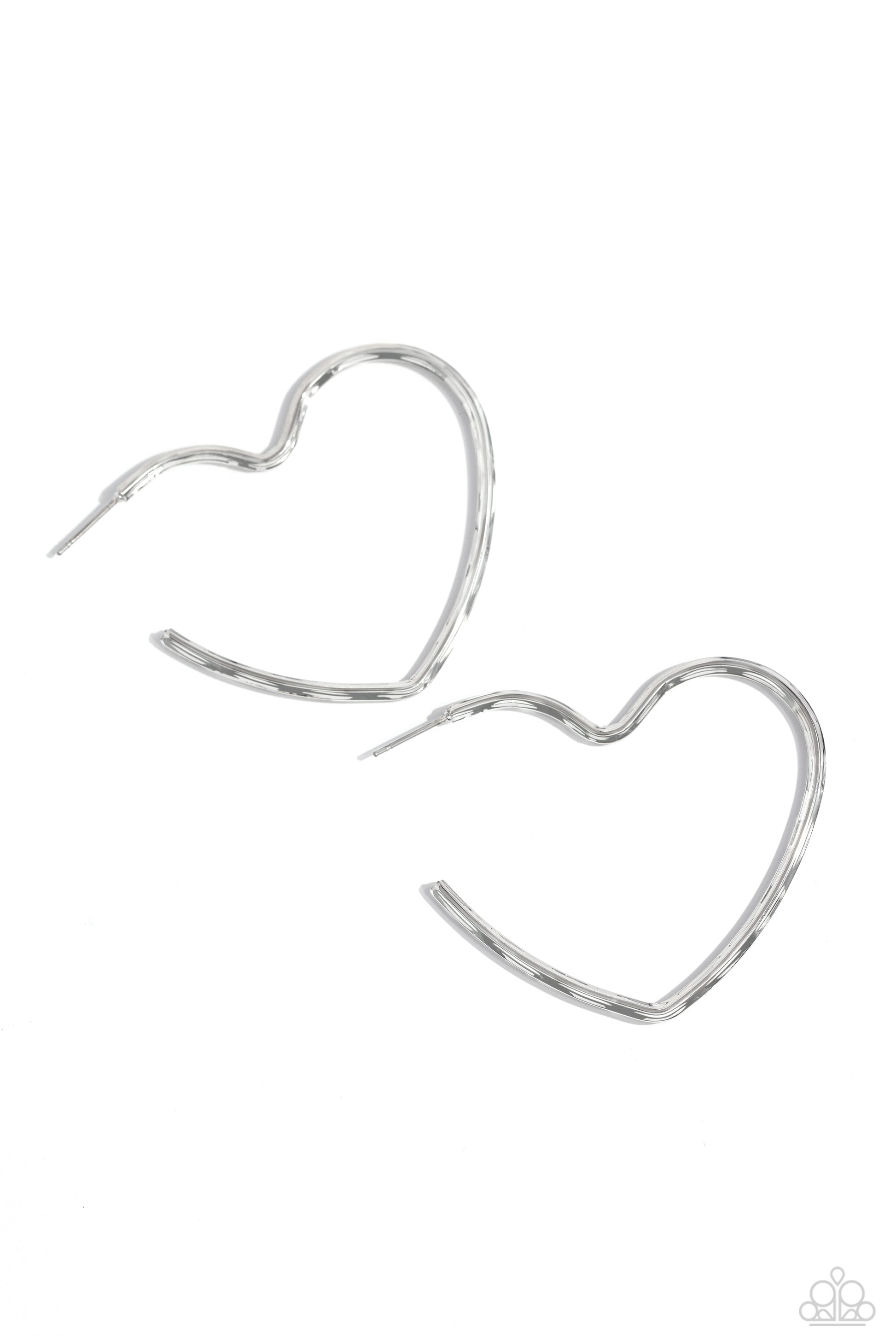 Paparazzi Summer Sweethearts - Silver Heart Earrings A Finishing Touch Jewelry 