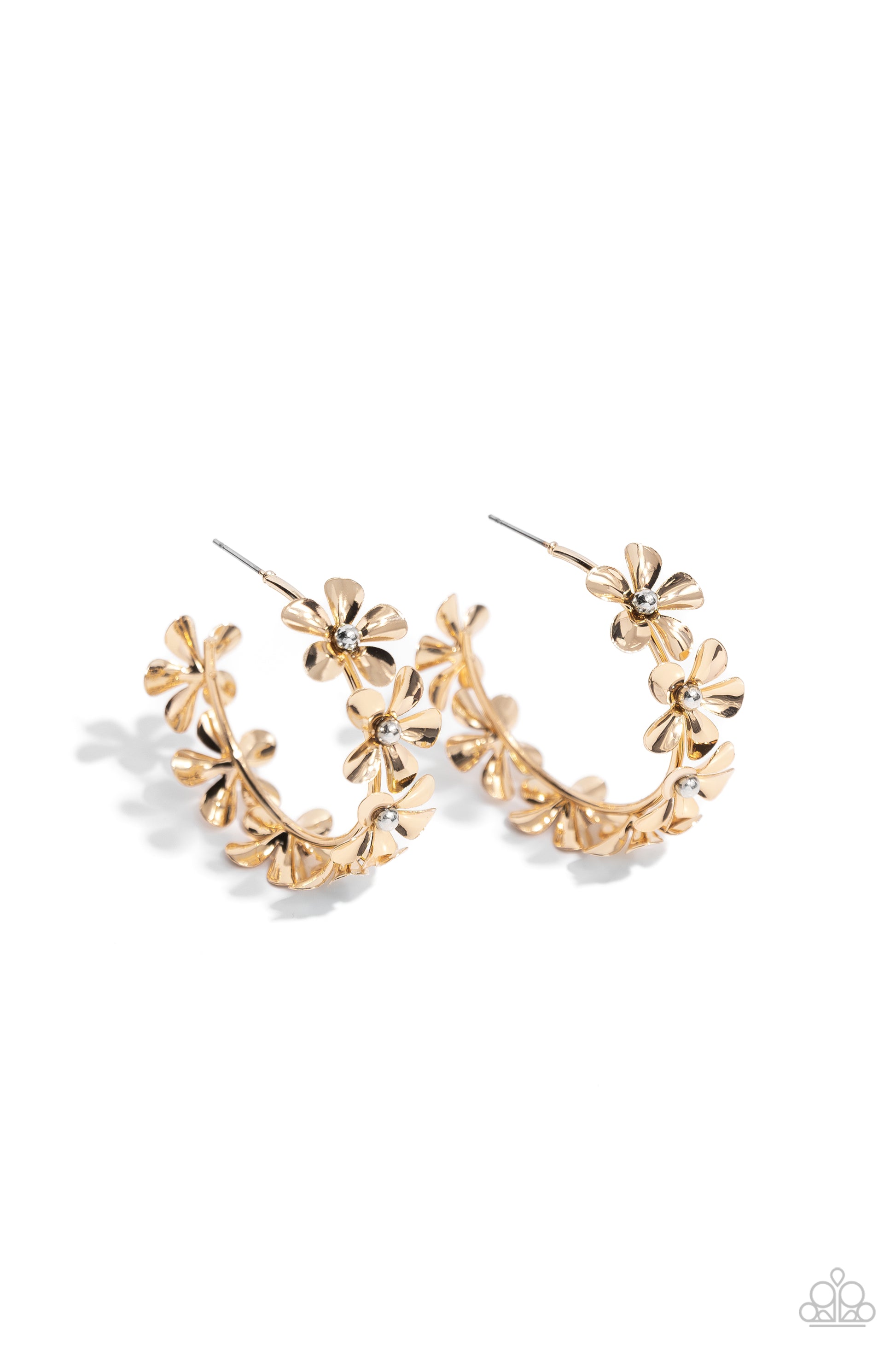 Paparazzi Floral Flamenco - Gold Earring A Finishing Touch Jewelry 