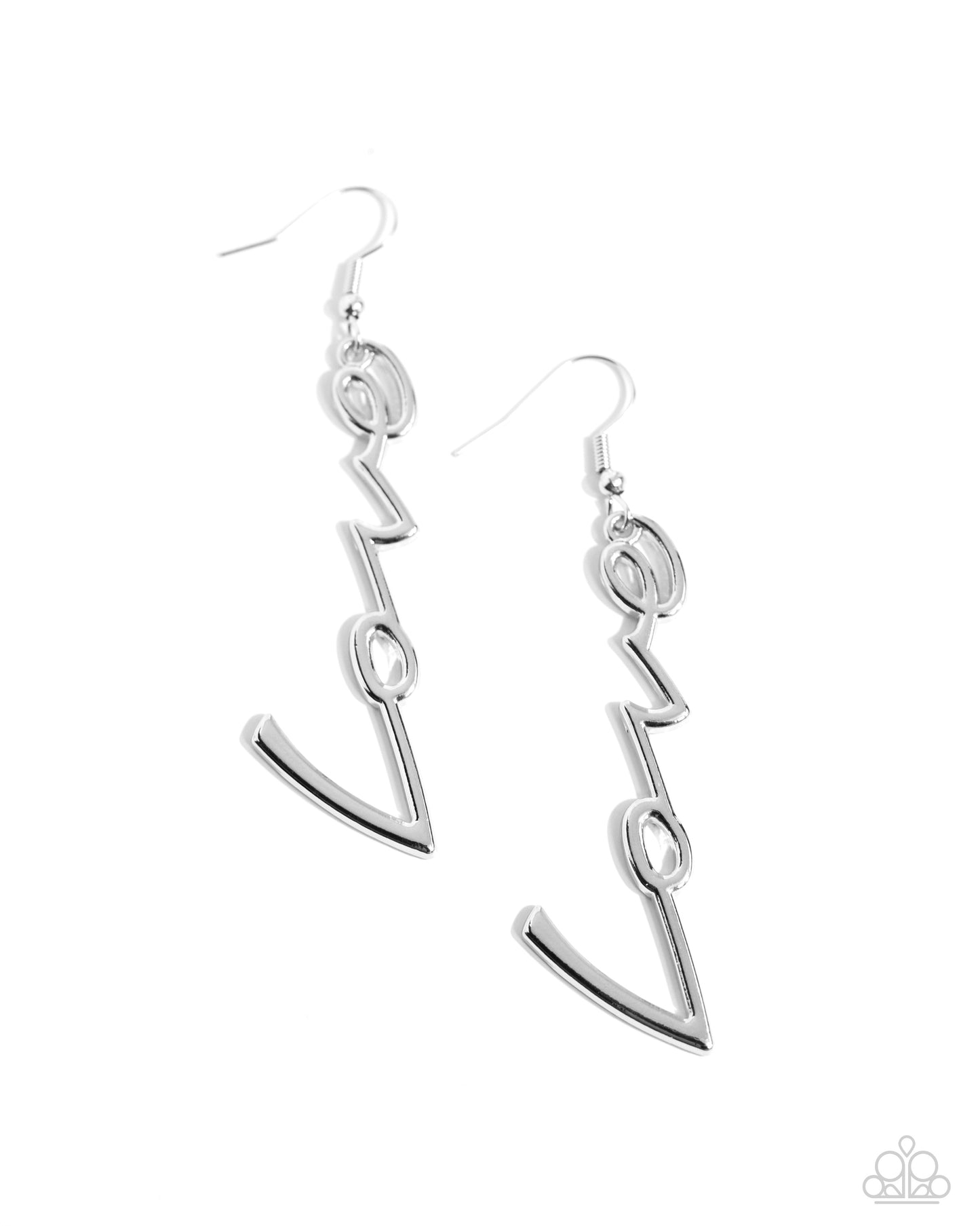 Paparazzi Light-Catching Letters - Silver Earrings