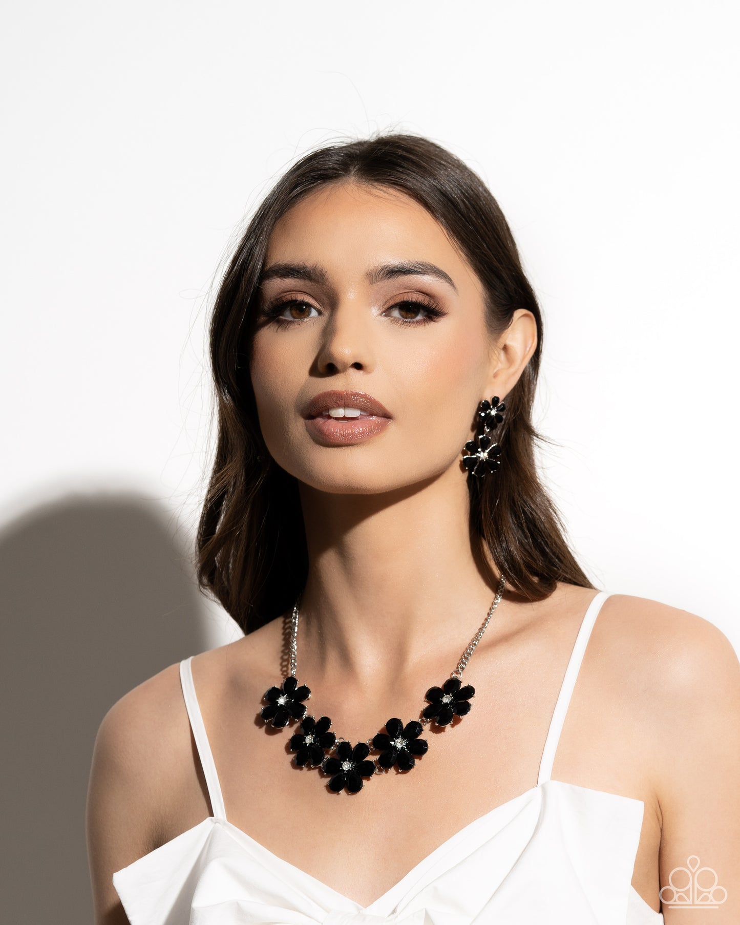 A Finishing Touch A Blast of Blossoms - Black Earrings