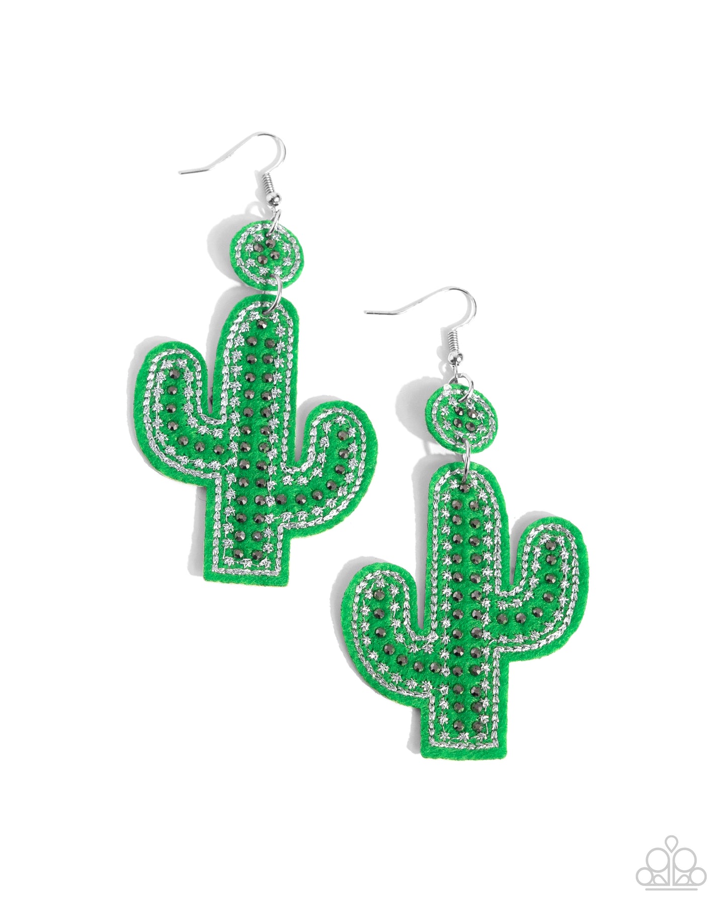 A Finishing Touch Cactus Cameo - Green Earrings