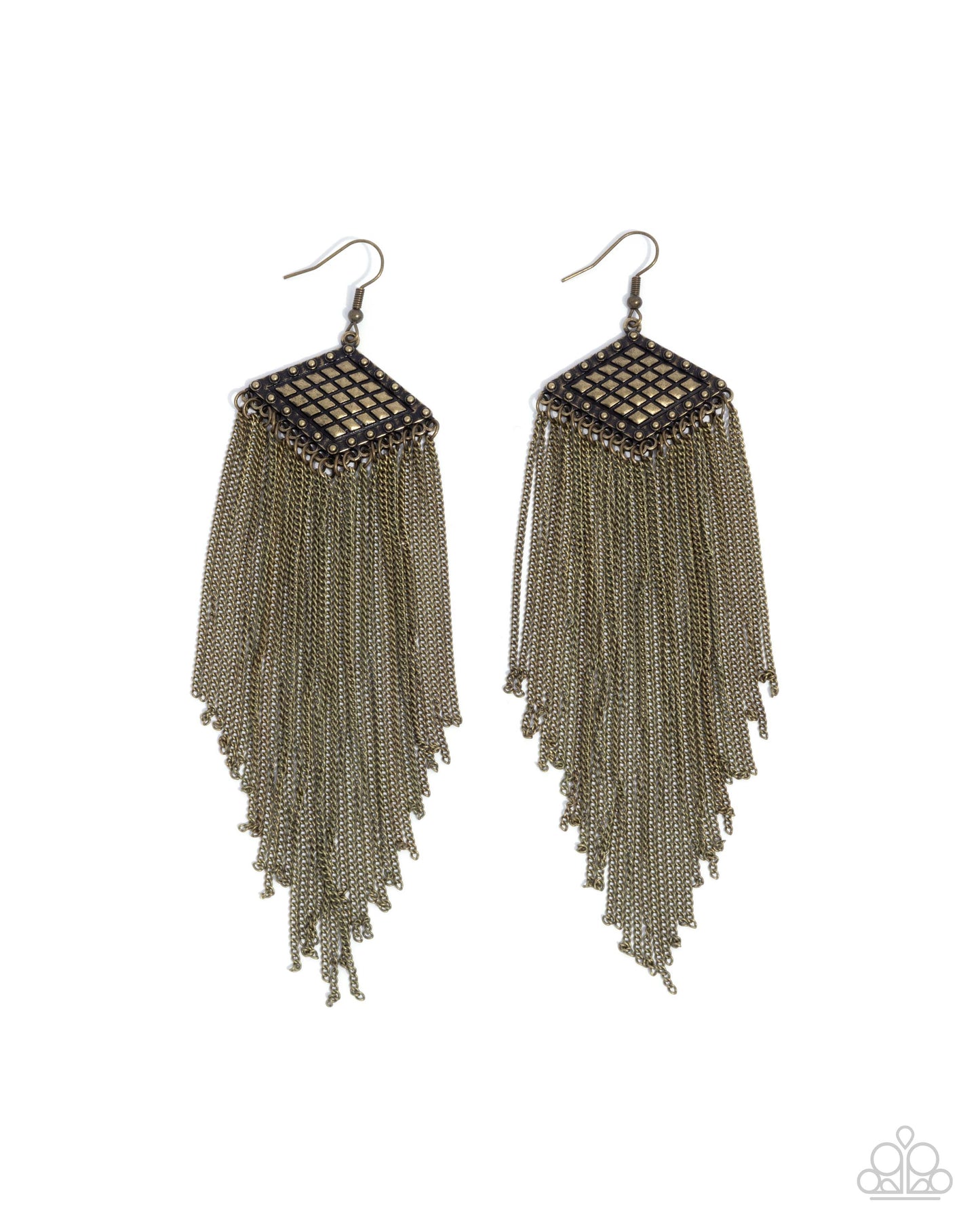 A Finishing Touch Forged Fringe - Brass Earrings