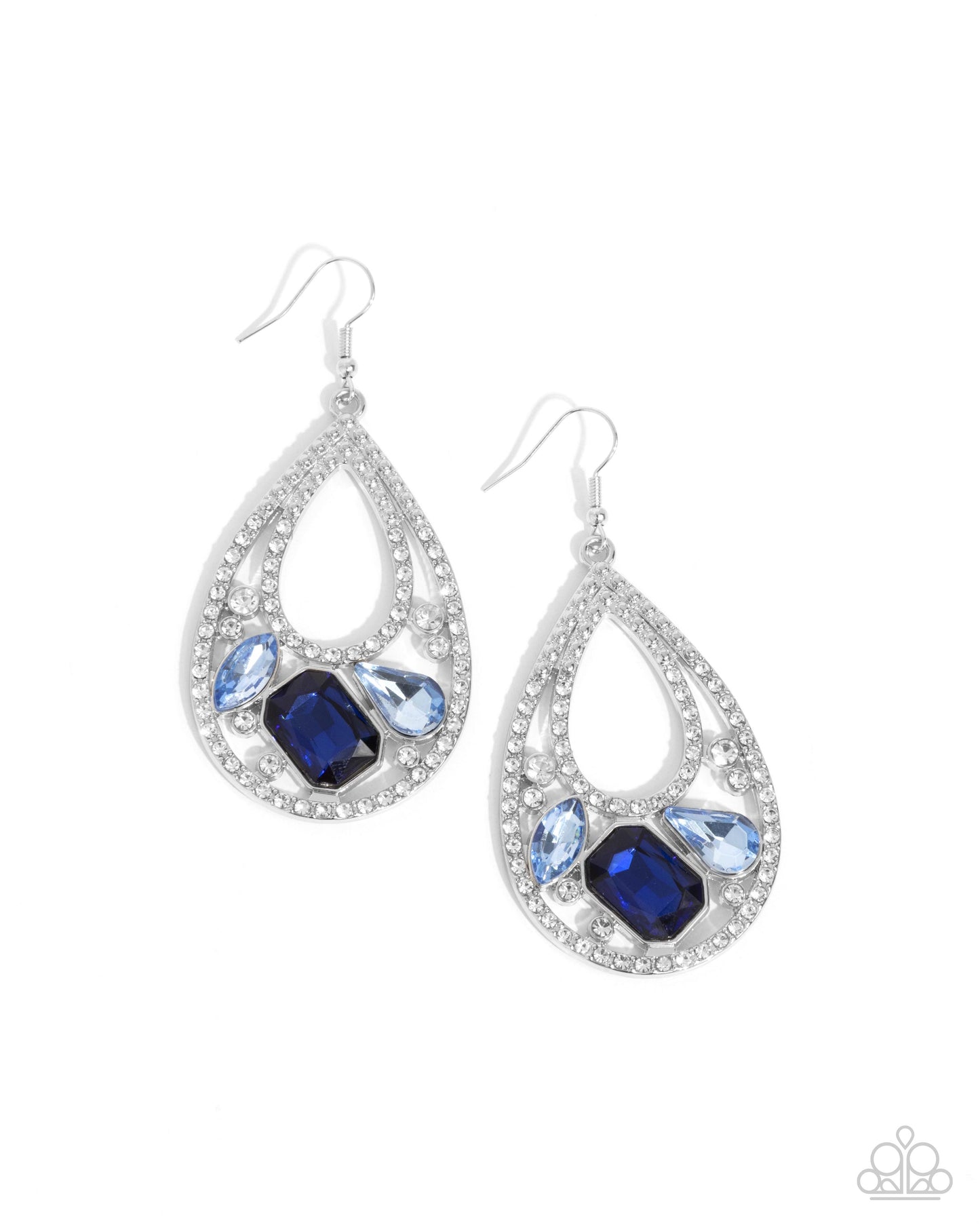 A Finishing Touch Teardrop Trifecta - Blue Earrings