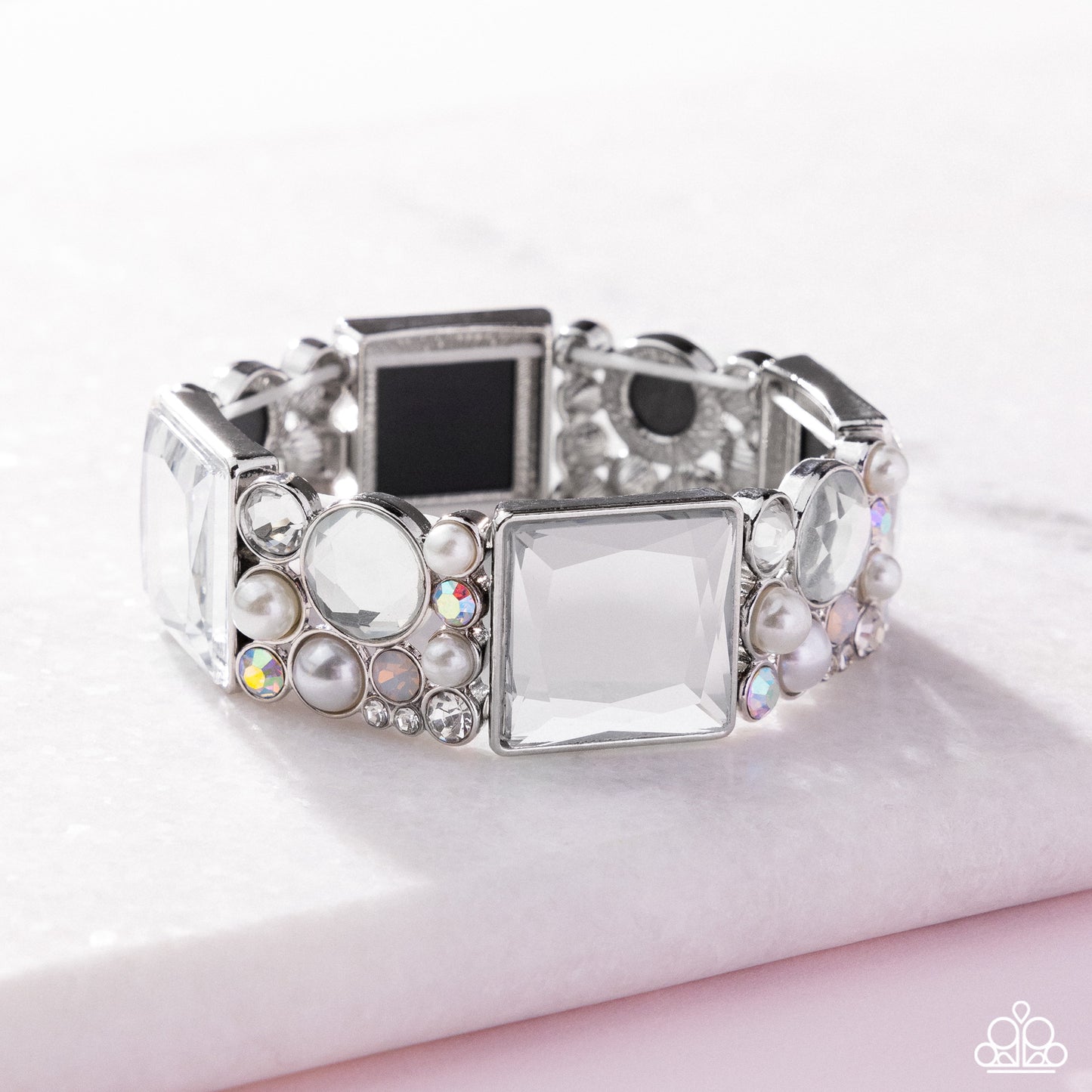 A Finishing Touch Glam to the Max - White Bracelet