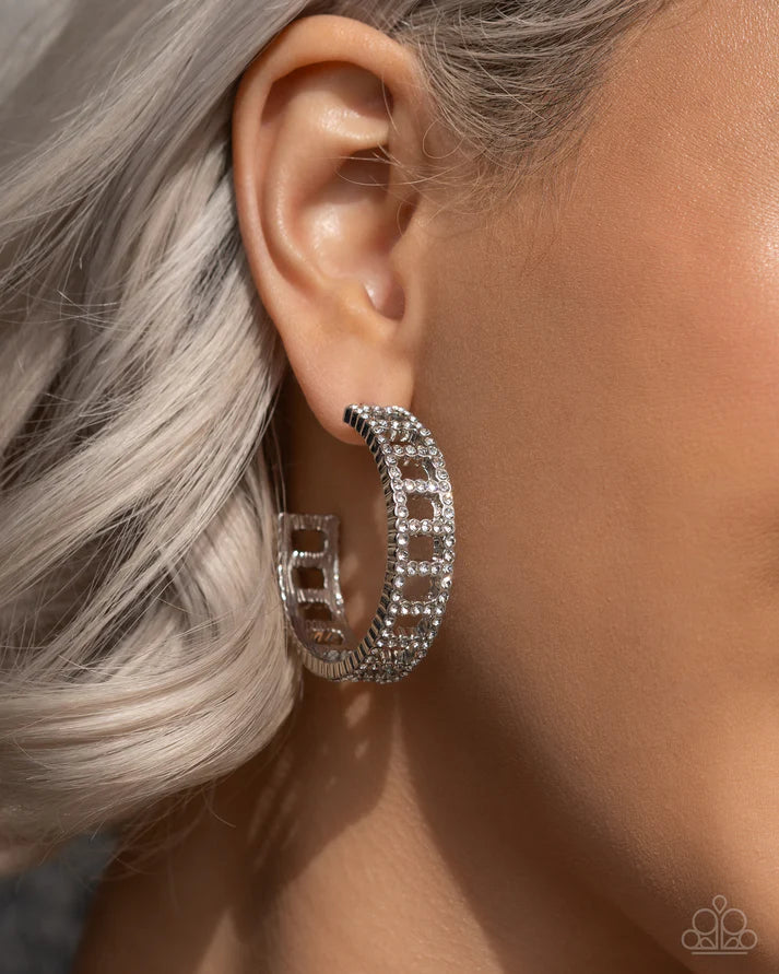 A Finishing Touch Bridging Brilliance - White Earrings