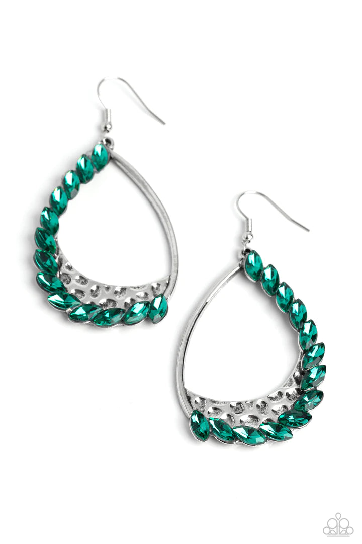 A Finishing Touch Looking Sharp - Green Earrings