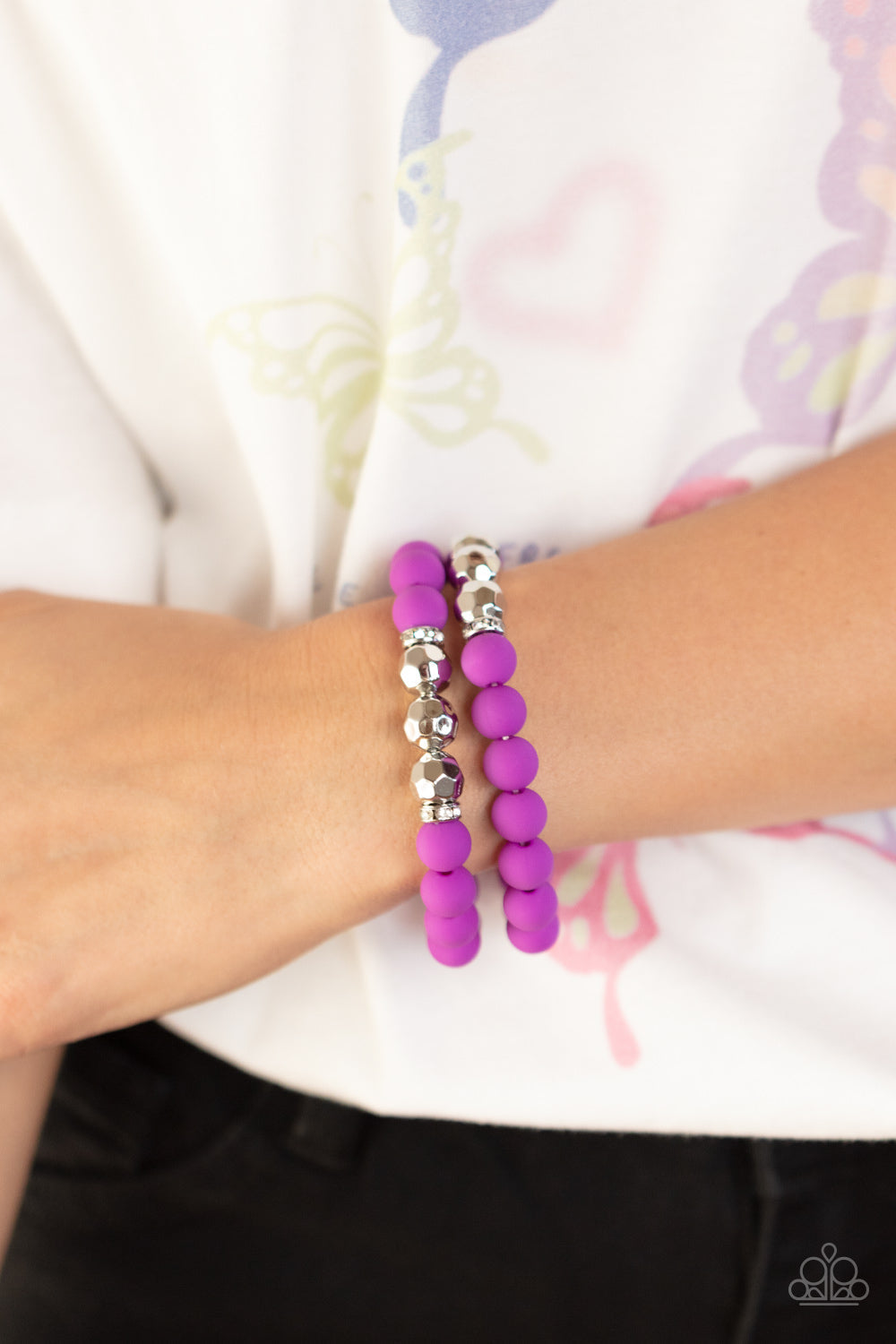 A Finishing Touch 2 Piece Set: Summer Splash - Purple Necklace & Dip and Dive - Purple Bracelet