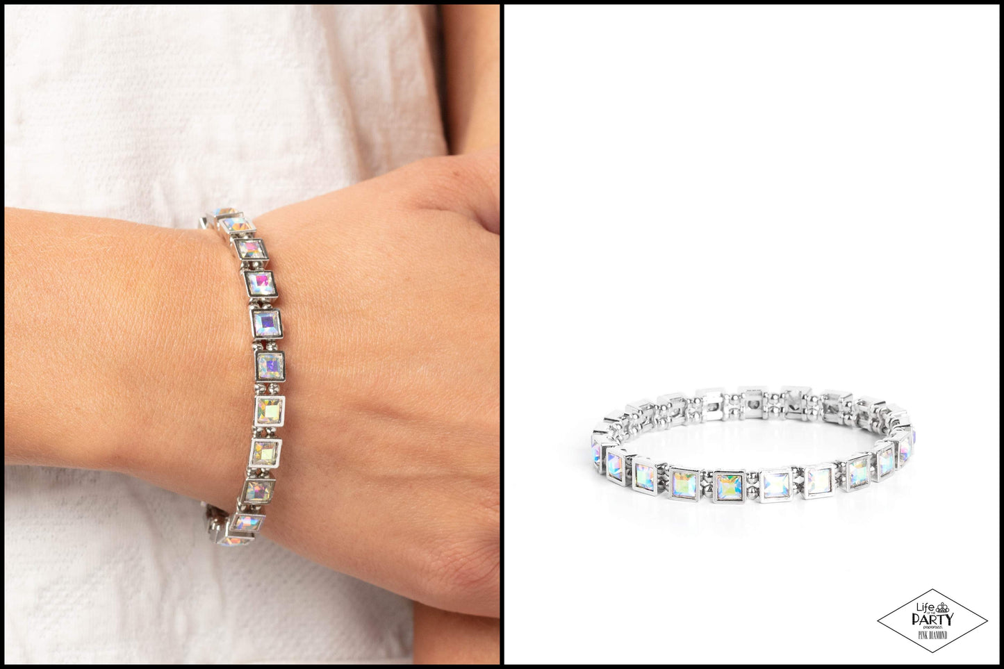 A Finishing Touch A GLAM Of Few Words - Multi Iridescent Bracelet - Pink Diamond Life of the Party