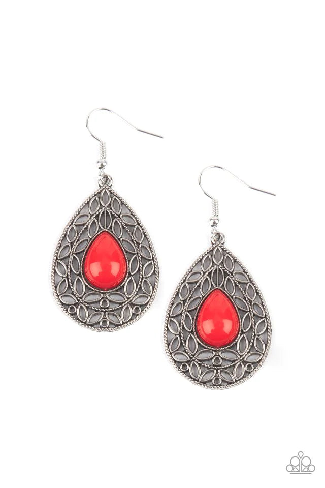 A Finishing Touch Fanciful Droplets - Red Earring