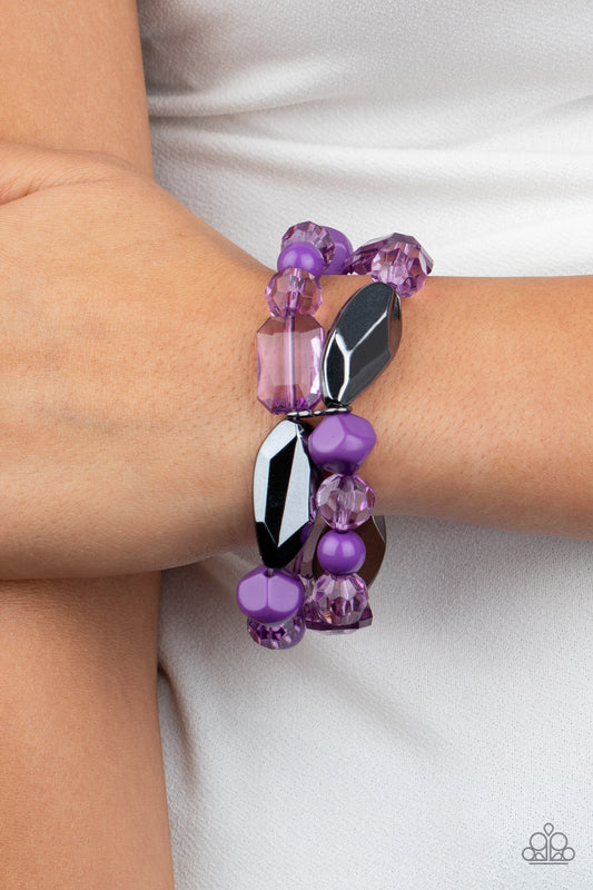 Paparazzi Rockin Rock Candy - Purple Bracelet - A Finishing Touch 