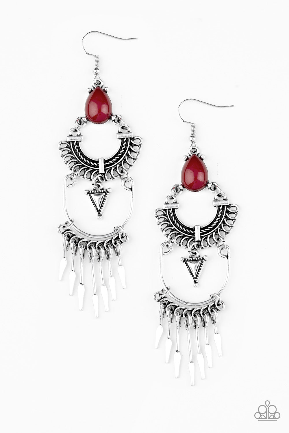 Paparazzi Progressively Pioneer - Red Earrings - A Finishing Touch