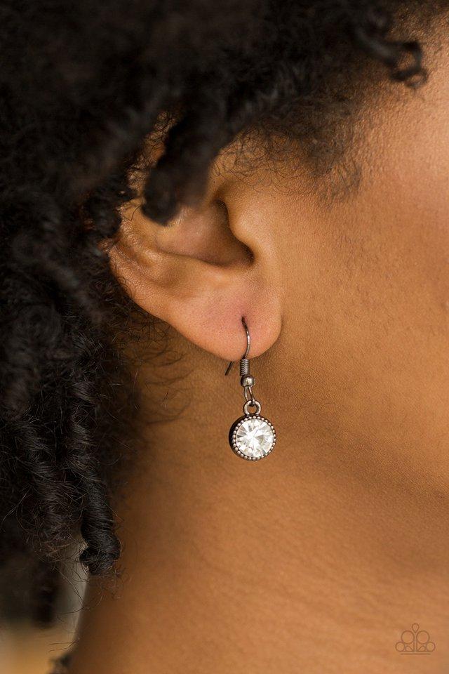 Paparazzi Starlit Socials - Black Rhinestone Necklace - A Finishing Touch Jewelry