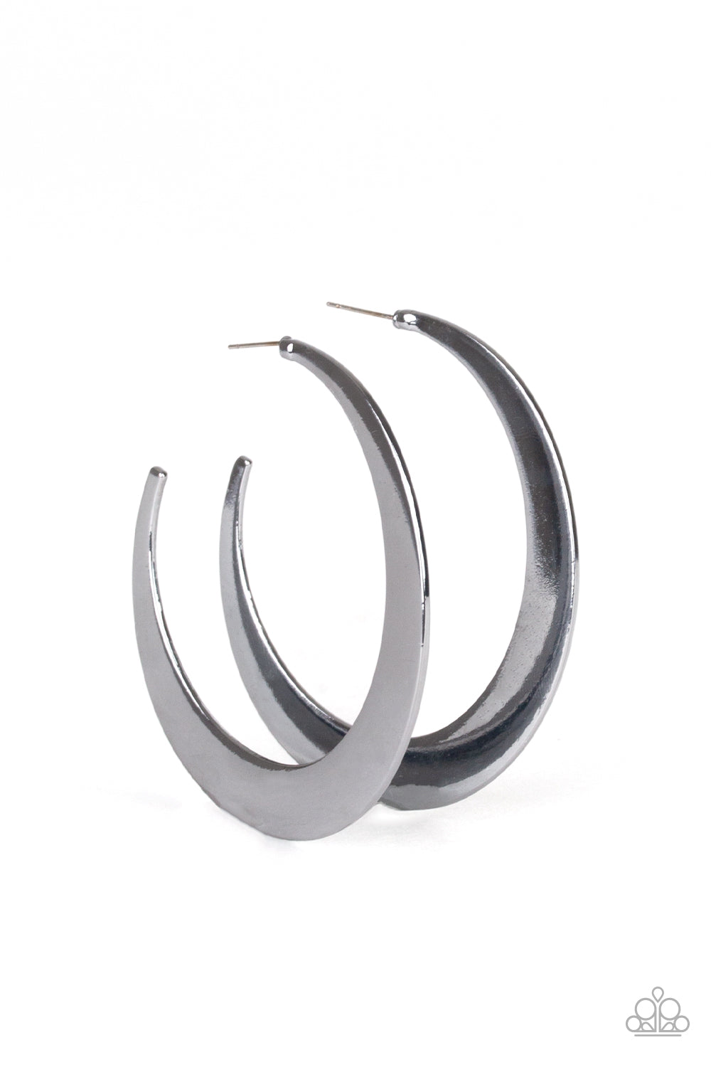 Paparazzi Moon Beam - Black Hoop Earrings - A Finishing Touch