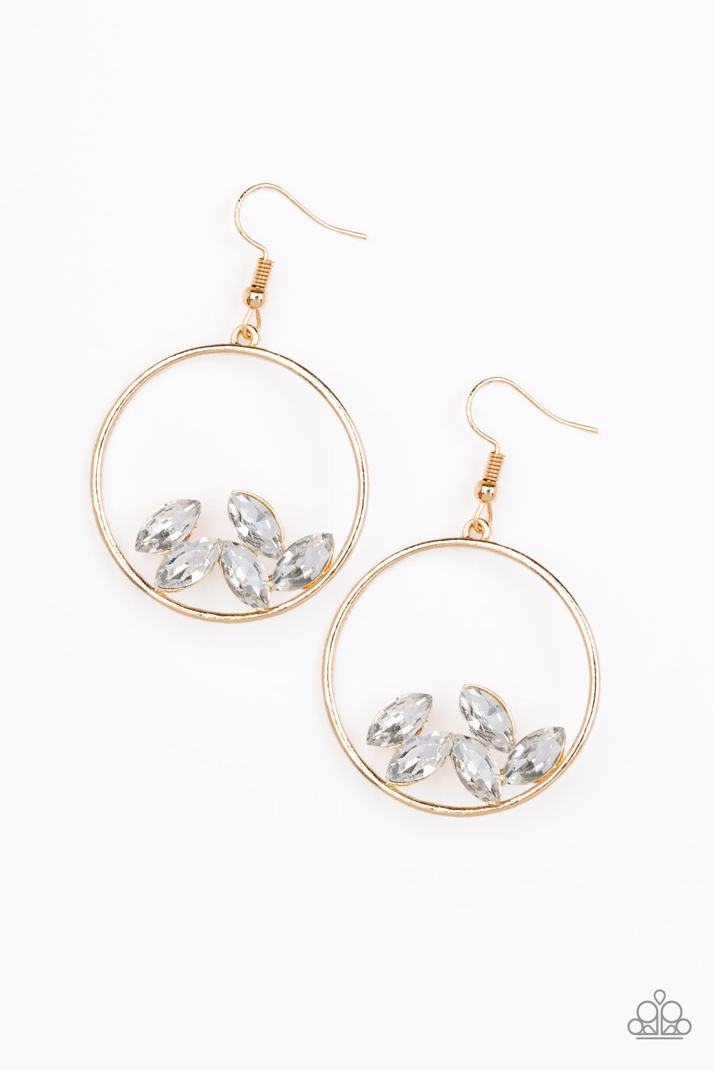 Paparazzi Cue The Confetti - Gold Earrings- Paparazzi Accessories Jewelry