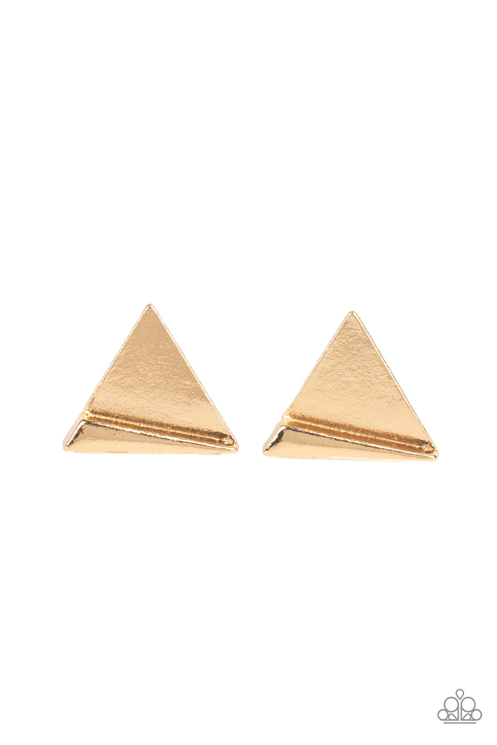 Paparazzi Die TRI-ing - Gold Earrings - A Finishing Touch
