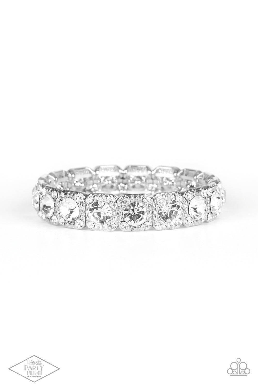 Paparazzi Blinged Out - White Bracelet - Life Of The Party Exclusive - Paparazzi Jewelry Images