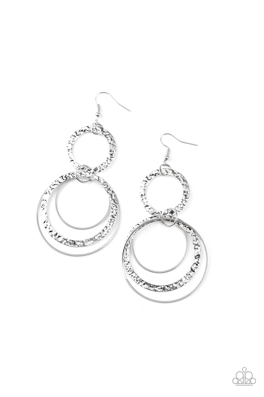 Paparazzi Eclipsed Edge - Silver Earrings - A Finishing Touch