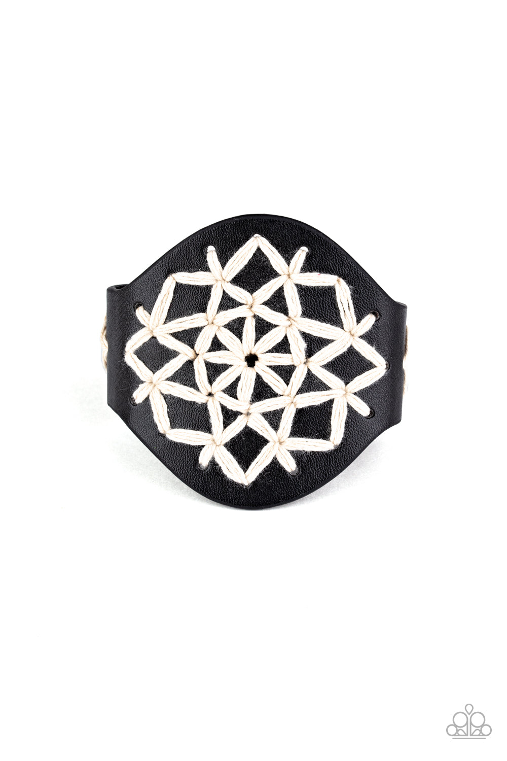 Paparazzi A Cross-Stitch In Time - Black Bracelet - A Finishing Touch