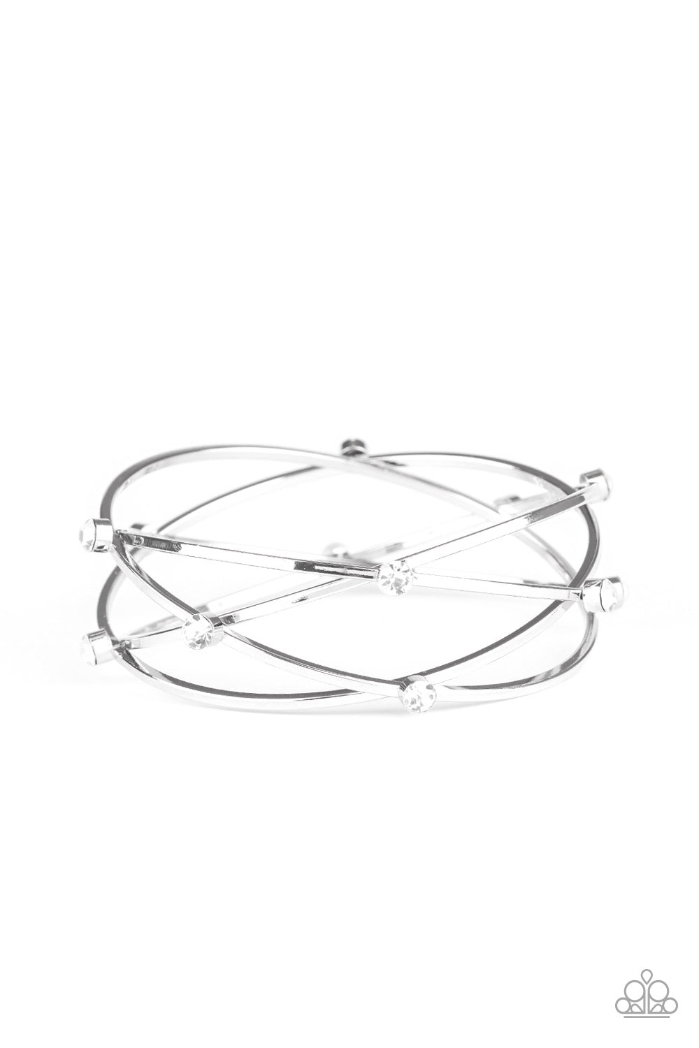 Paparazzi Cosmic Sparkle - White Bracelet - A Finishing Touch