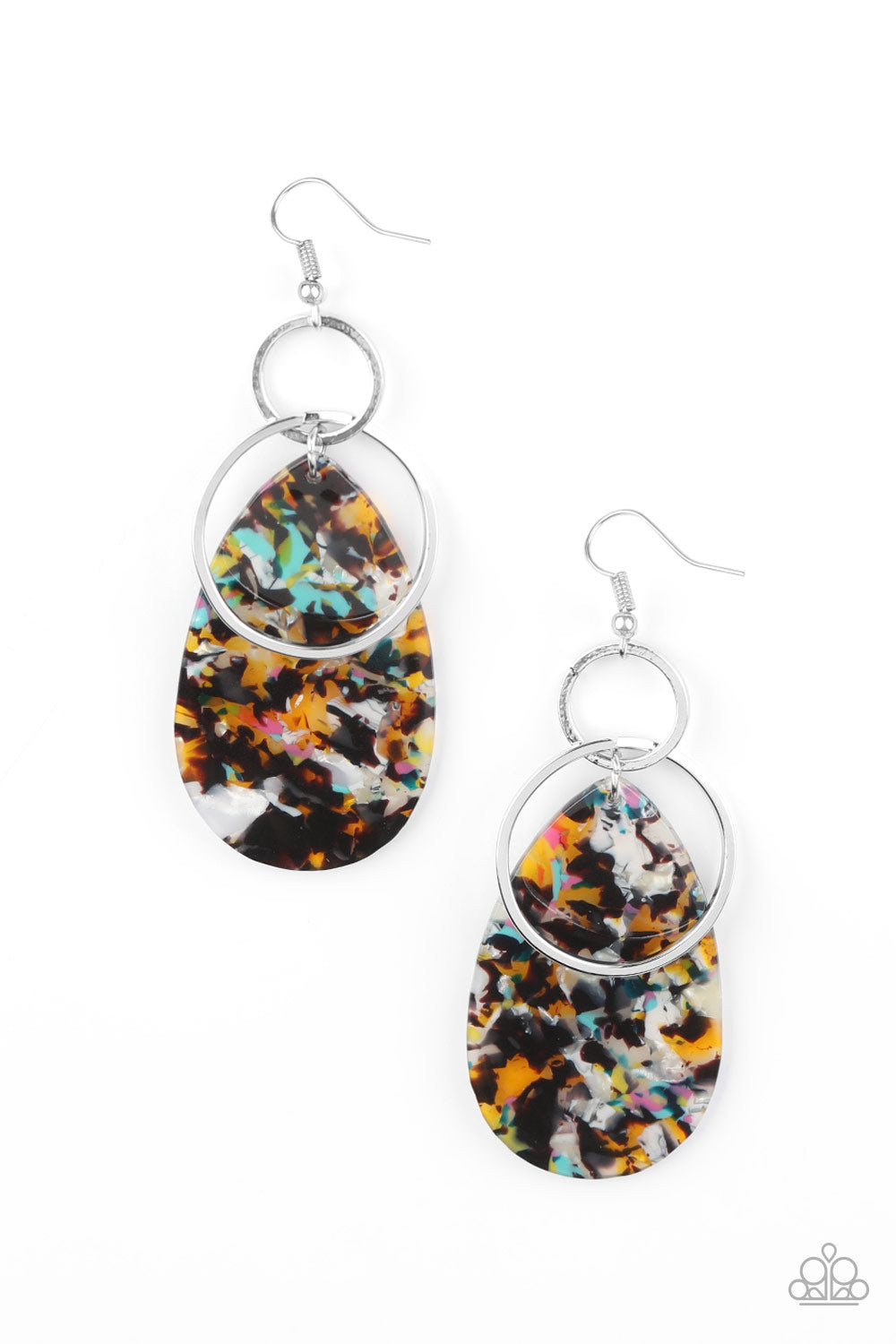 Paparazzi Two Tickets To Paradise - Multi Acrylic Earrings - A Finishing Touch Jewelry