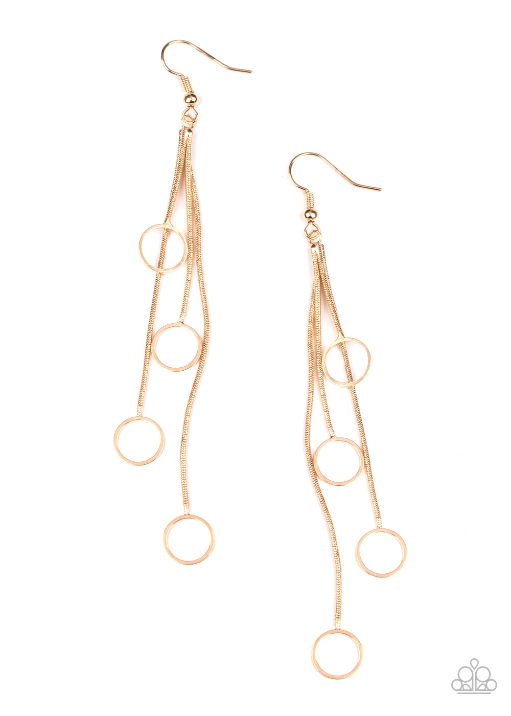 Paparazzi Full Swing Shimmer - Gold Earrings - A Finishing Touch