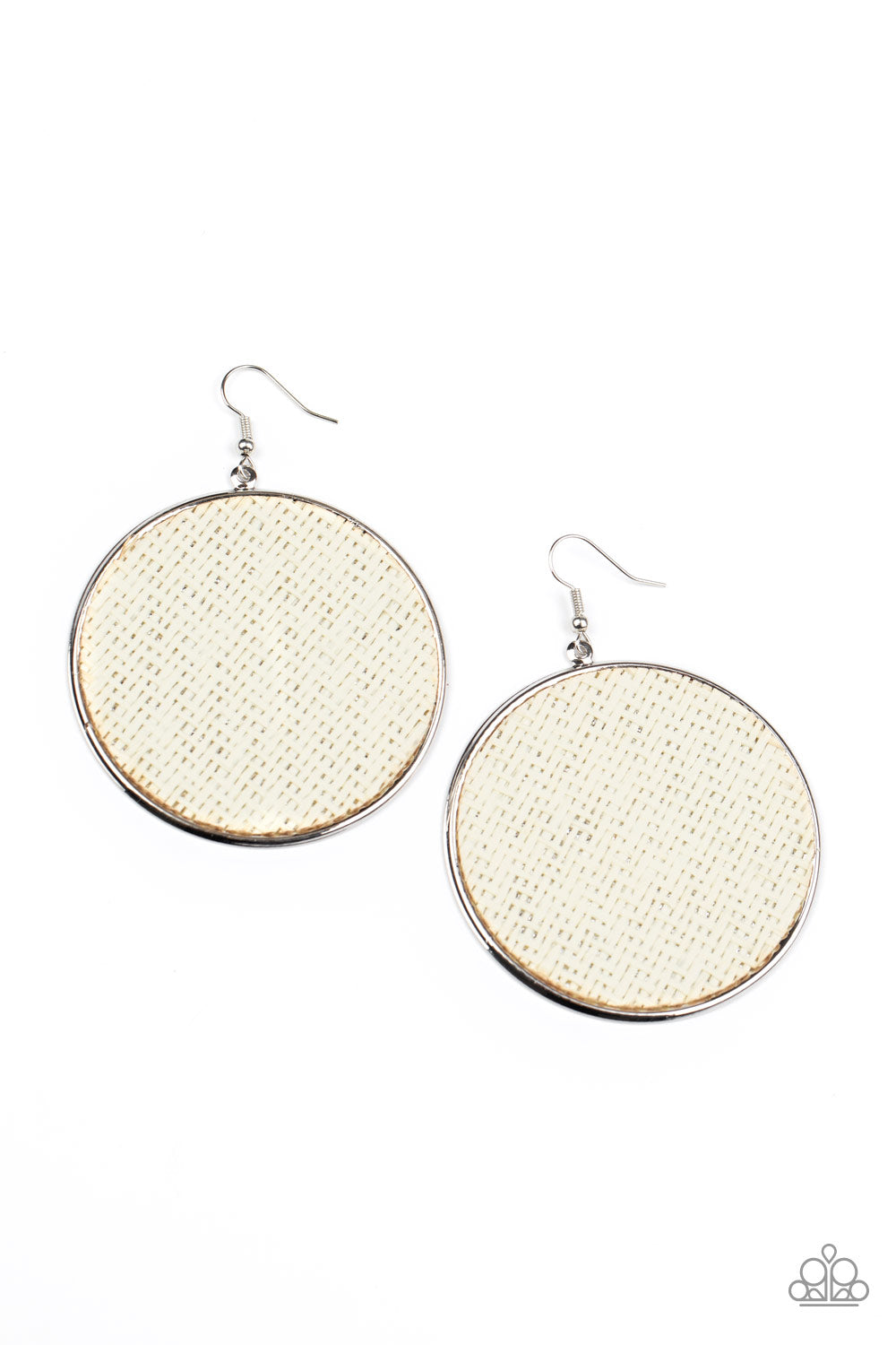 Paparazzi Wonderfully Woven - White Earrings - A Finishing Touch