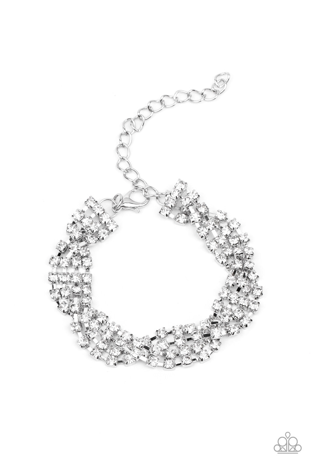 Paparazzi Twists and Turns - White Bracelet - A Finishing Touch