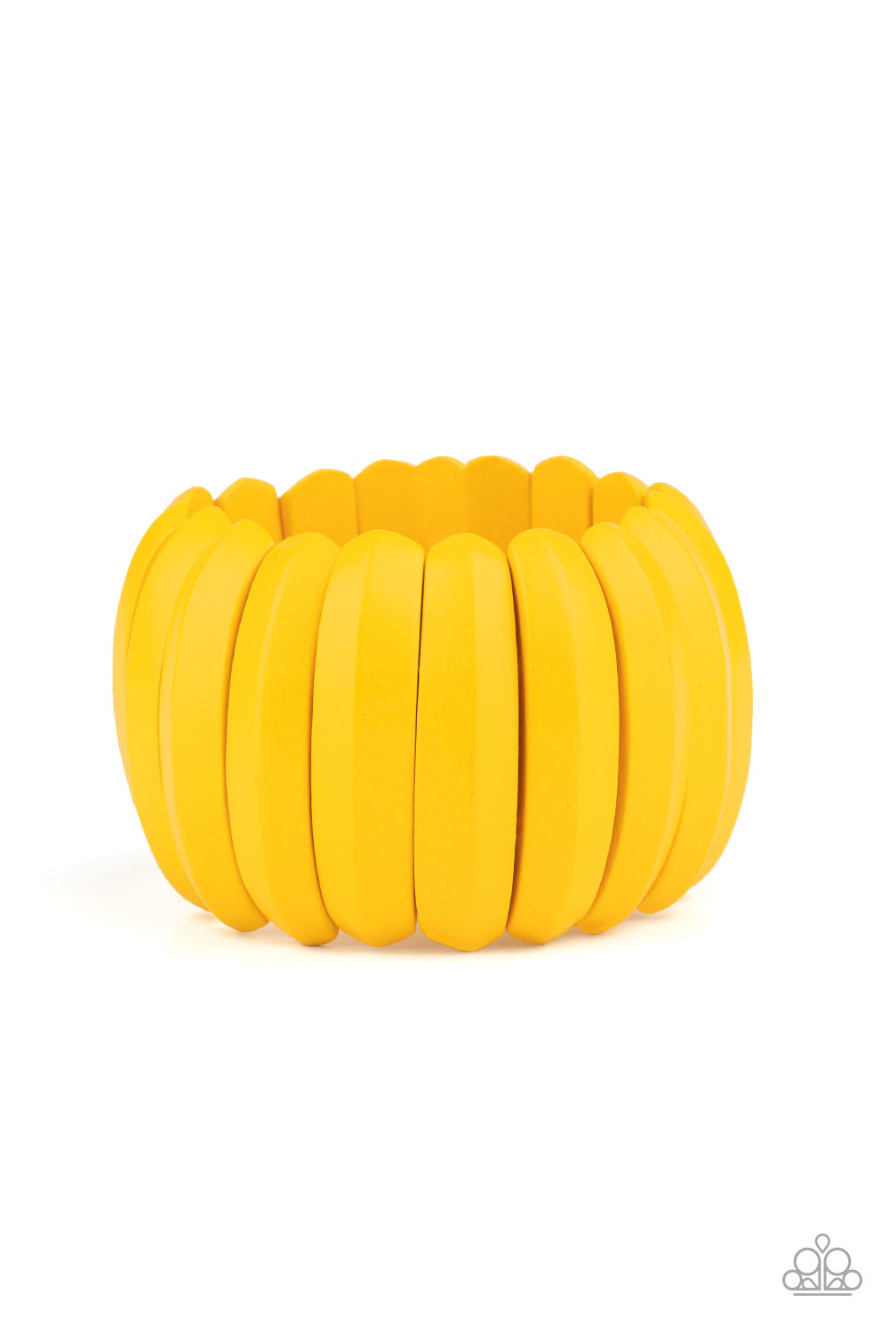 Paparazzi Colorfully Congo - Yellow Wooden Bracelet - A Finishing Touch
