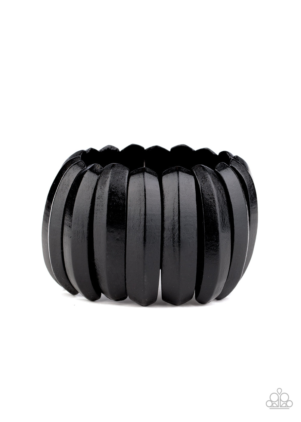 Paparazzi Colorfully Congo - Black Wooden Bracelet - A Finishing Touch