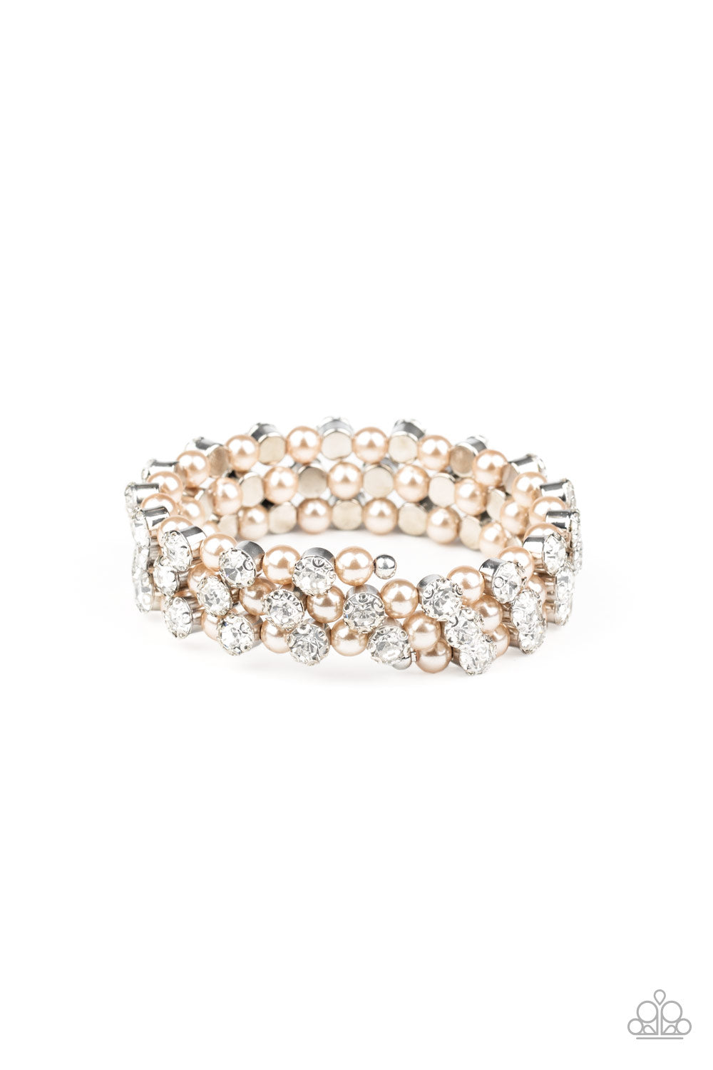 Paparazzi Metro Motif - Brown Pearl Bracelet - A Finishing Touch