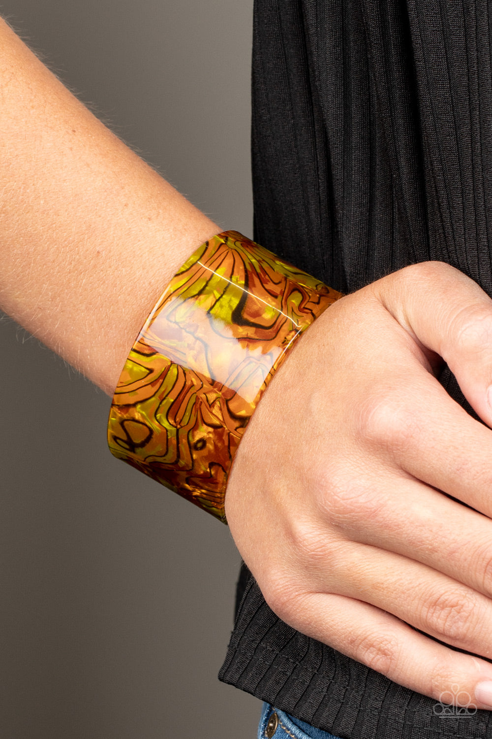 Paparazzi Cosmic Couture Orange Acrylic Bracelet – A Finishing