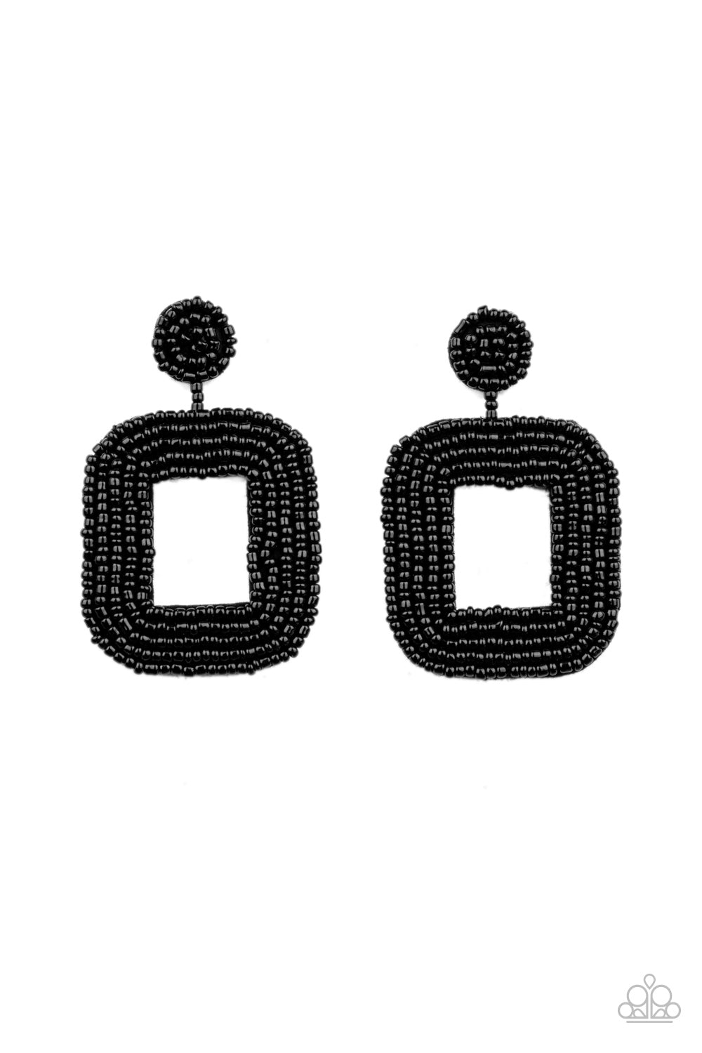 Paparazzi Beaded Bella - Black Earrings - A Finishing Touch