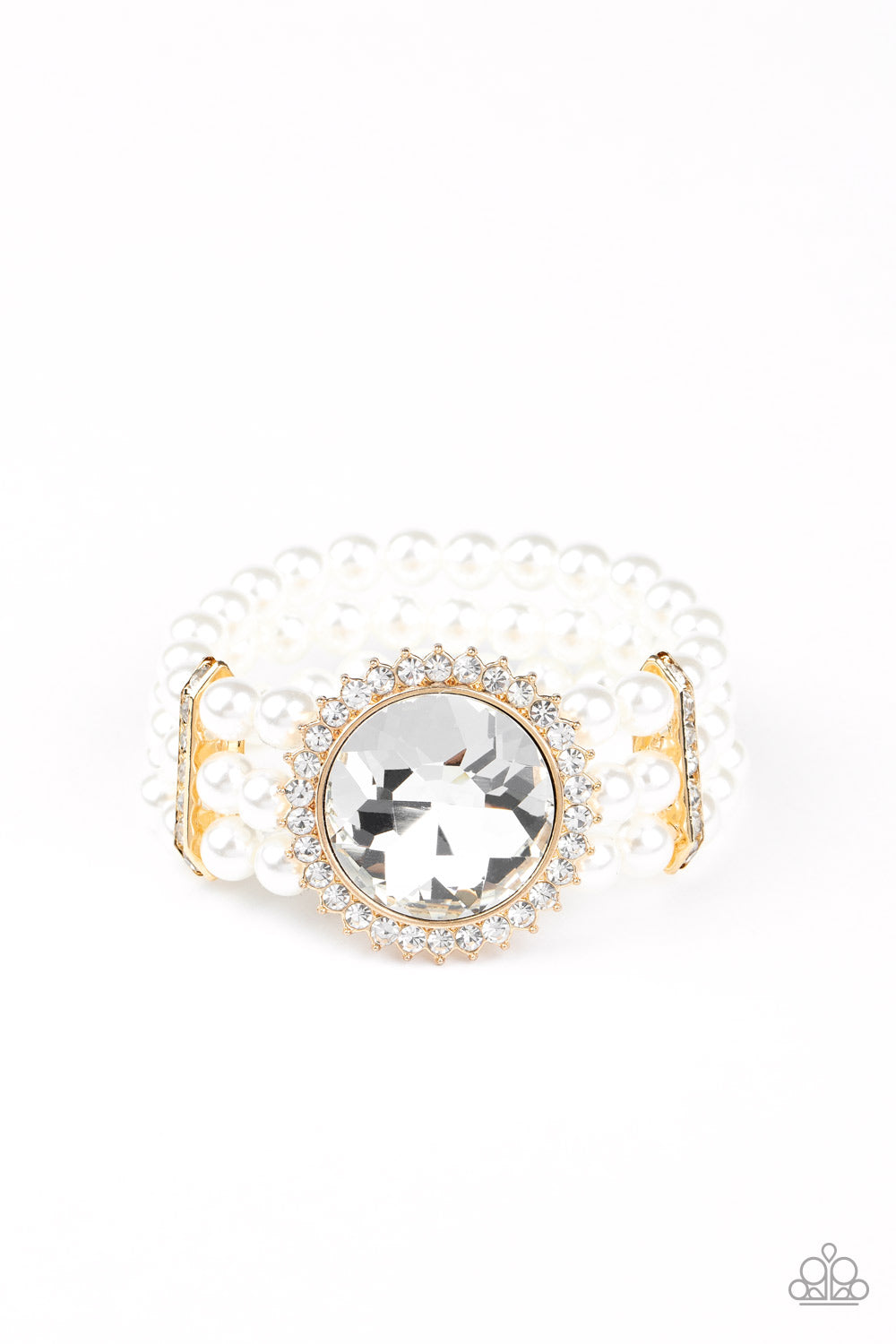 Paparazzi Speechless Sparkle - Gold Pearl Bracelet - A Finishing Touch