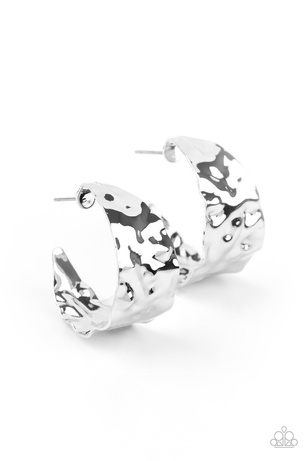 Paparazzi Put Your Best Face Forward - Silver Earrings - A Finishing Touch