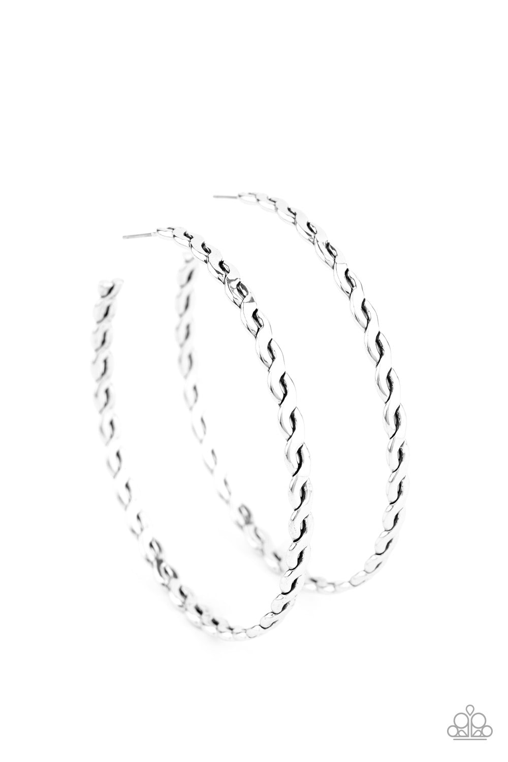 Paparazzi Infinite Twist - Silver Earrings - A Finishing Touch