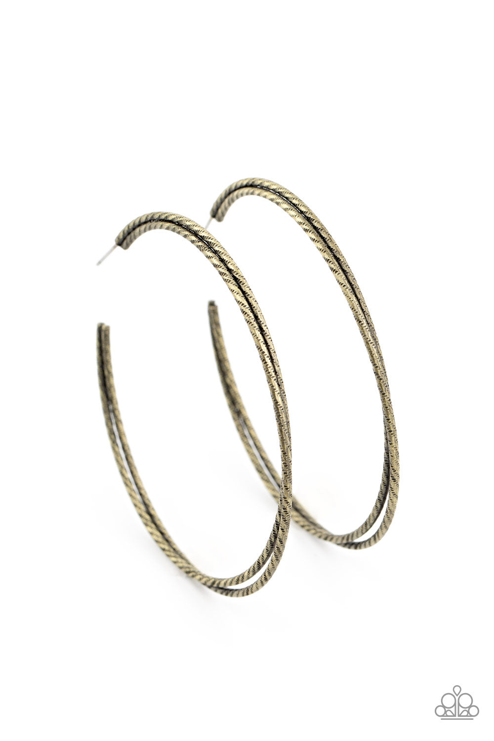 Paparazzi Curved Couture - Brass Hoop Earrings - A Finishing Touch