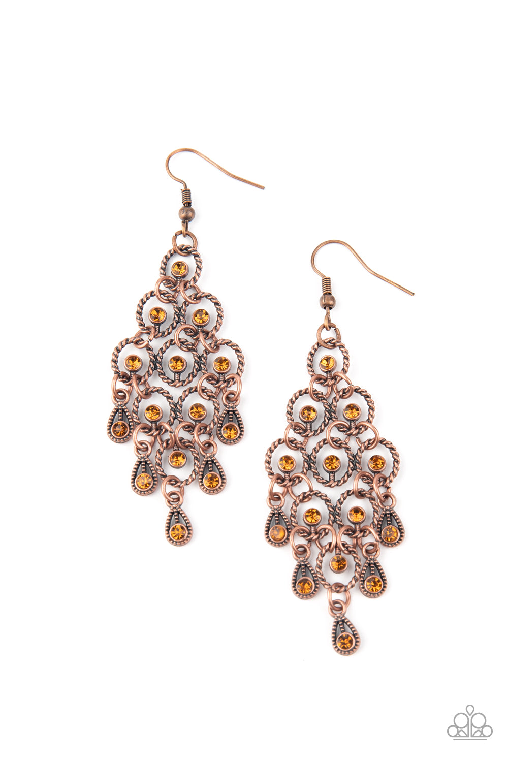 Paparazzi: Chandelier Cameo - Copper Earrings - A Finishing Touch