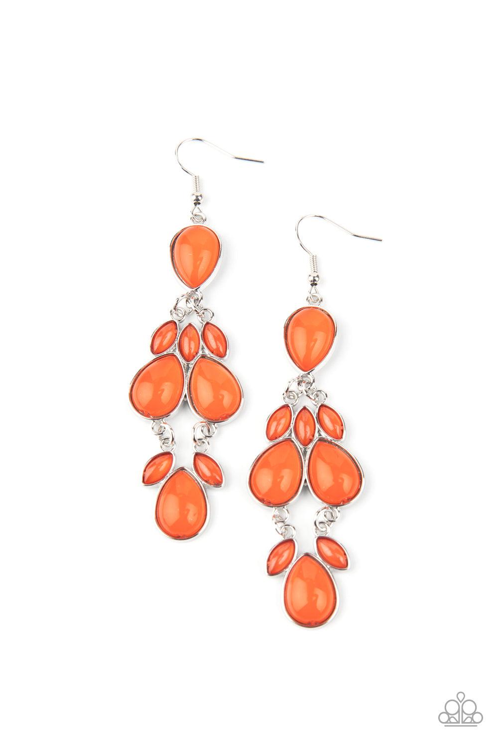Paparazzi Superstar Social - Orange Earrings - A Finishing Touch