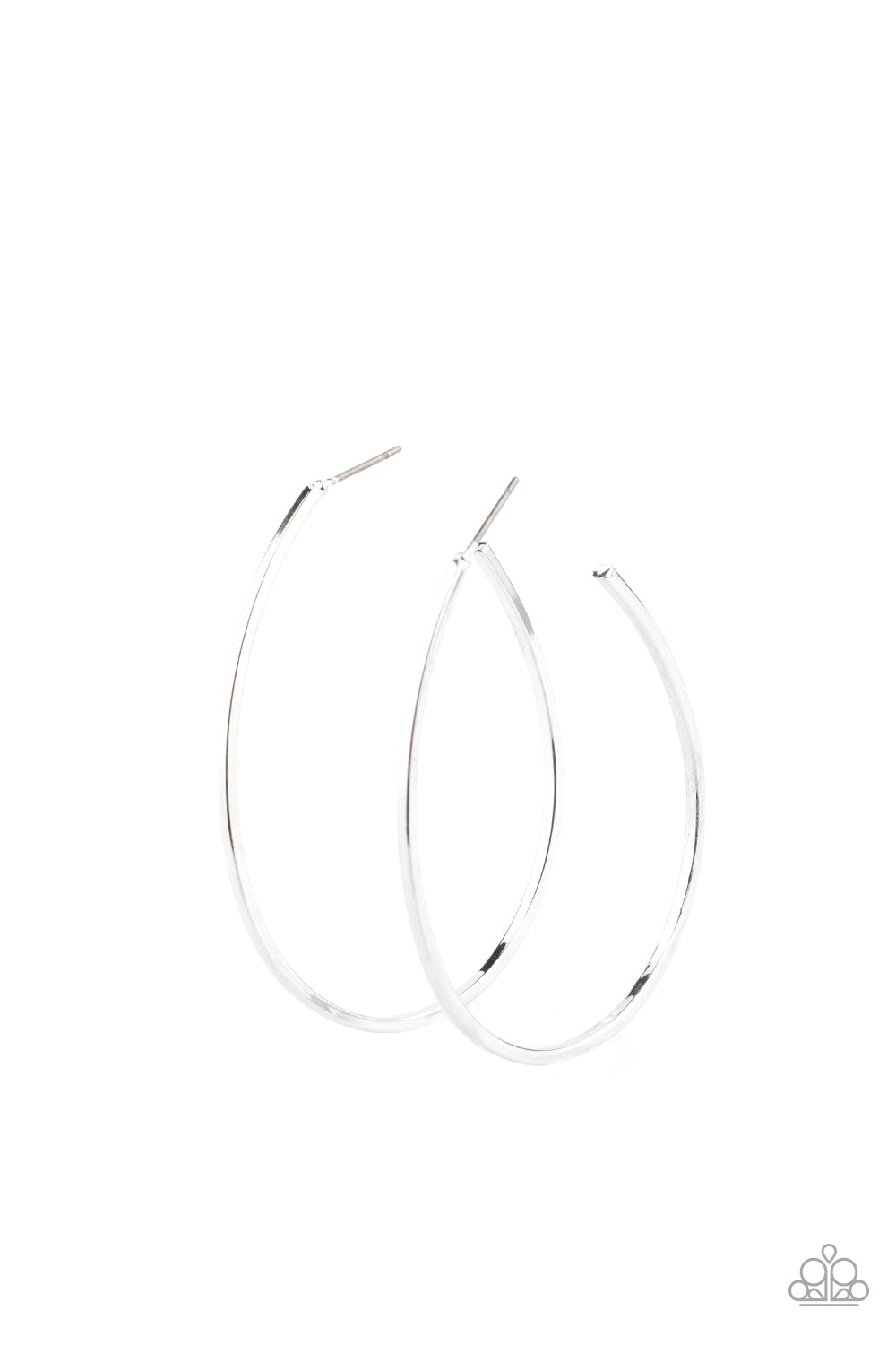 Paparazzi Cool Curves - Silver Hoop Earrings - A Finishing Touch
