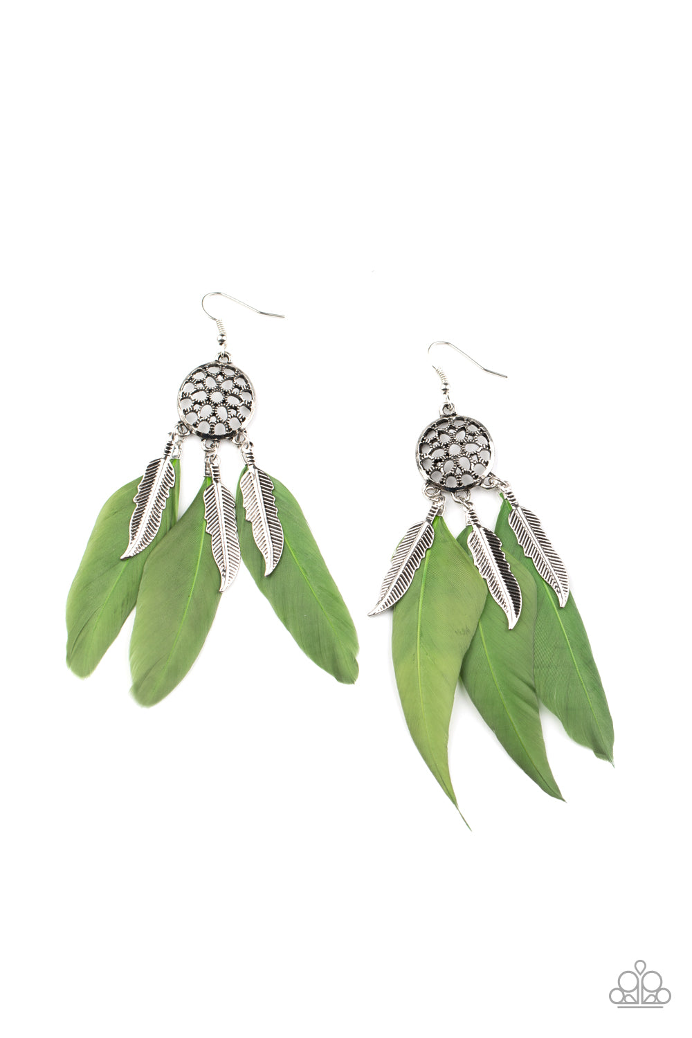 Paparazzi In Your Wildest DREAM-CATCHERS - Green Earrings - A Finishing Touch Jewelry