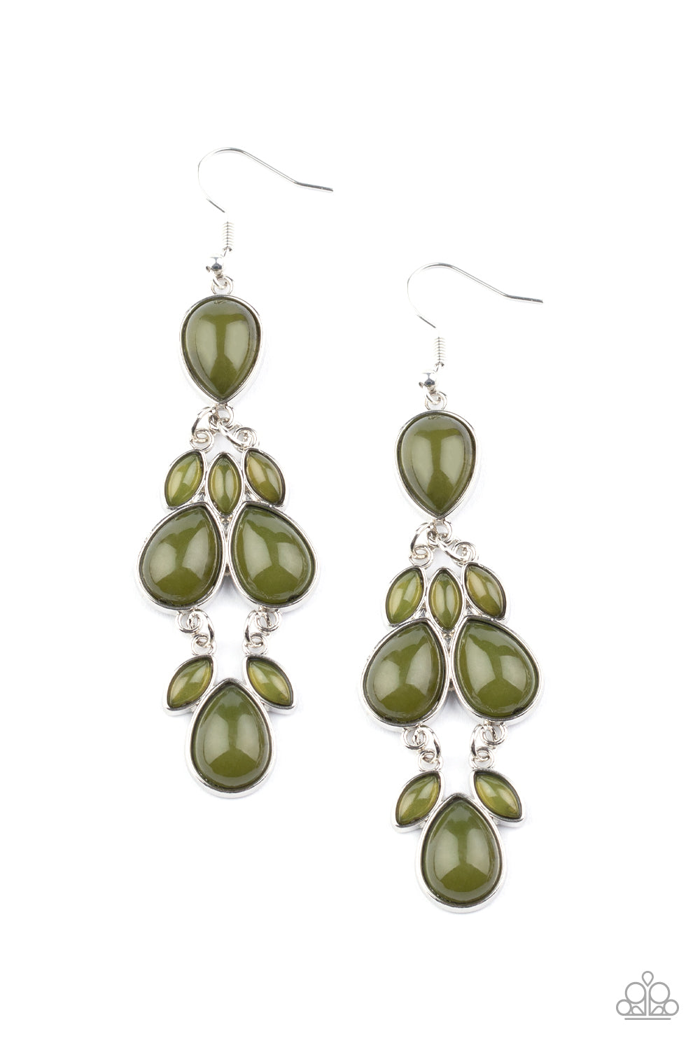 Paparazzi Superstar Social - Green Earrings - A Finishing Touch