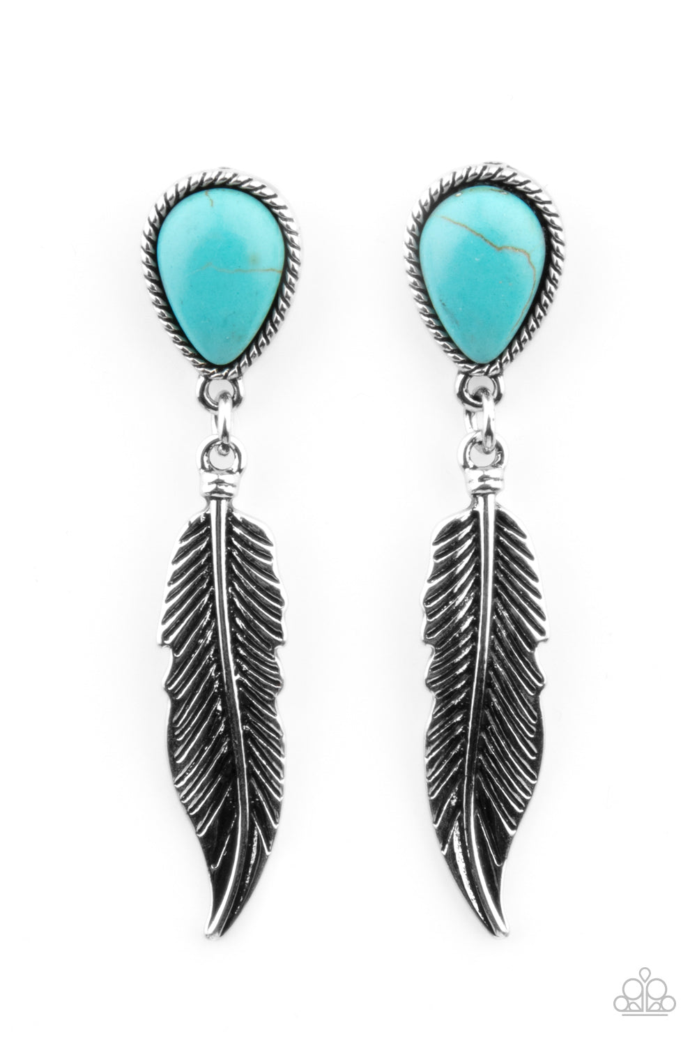 Paparazzi Totally Tran-QUILL - Blue Earrings - A Finishing Touch Jewelry