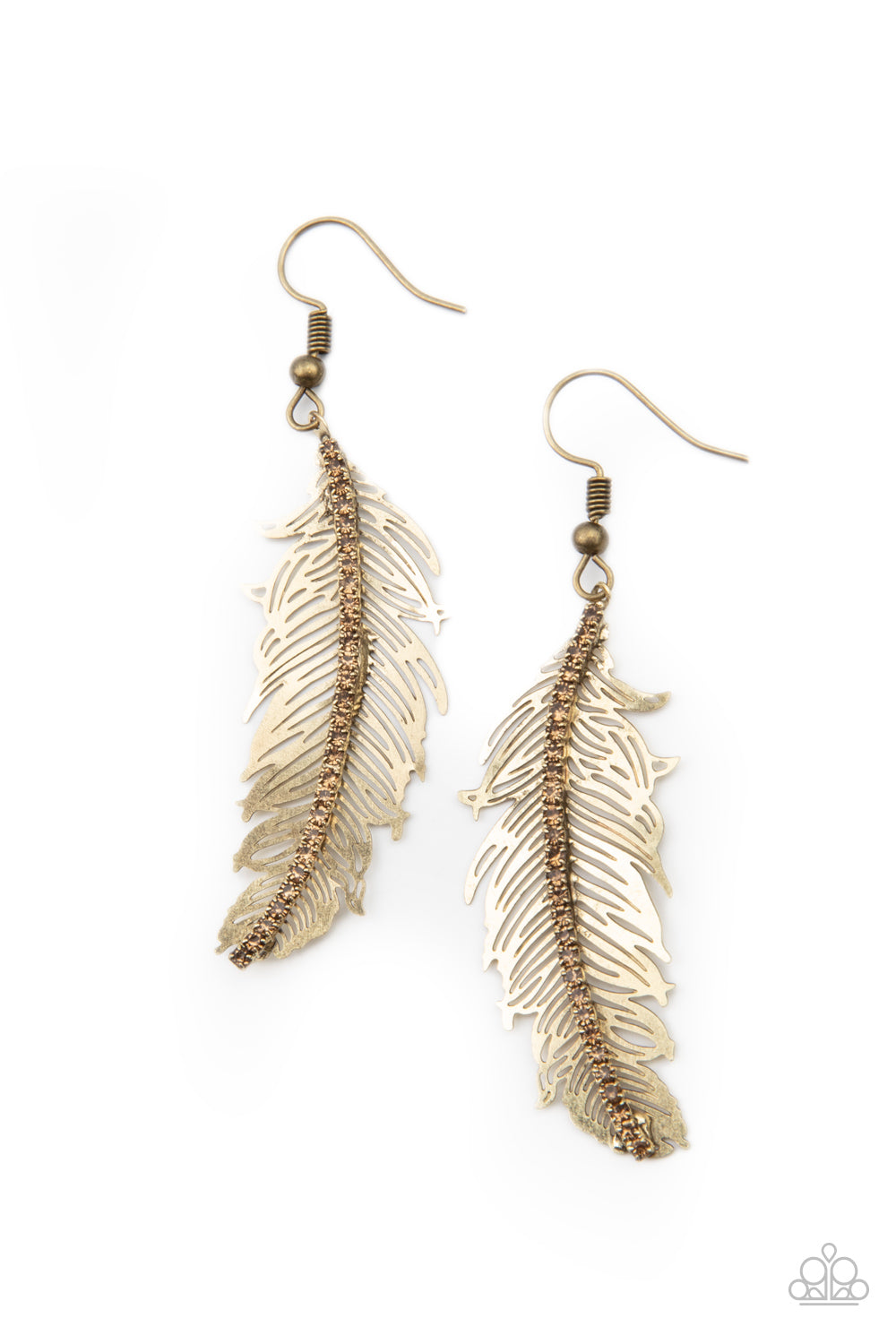 Paparazzi Fearless Flock - Brass Earrings - A Finishing Touch Jewelry