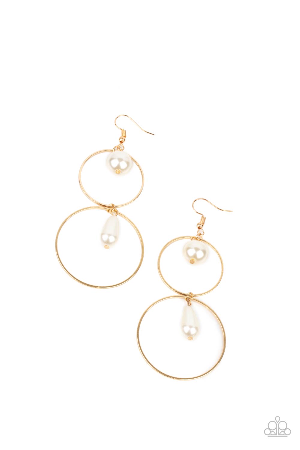 Paparazzi Cultured in Couture - Gold Earrings - A Finishing Touch Jewelry