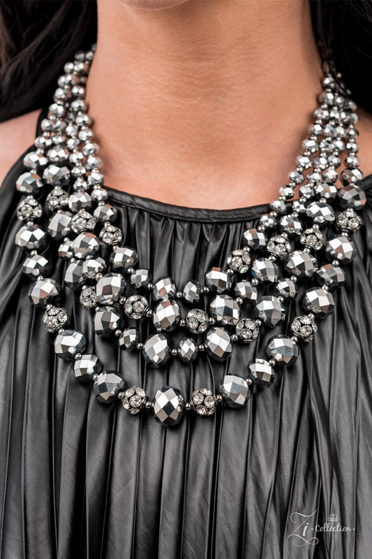 Paparazzi Influential 2021 Zi Collection Gunmetal Necklace - A Finishing Touch Jewelry